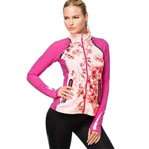 New Balance Lightweight Running Jacket Pink Floral Size Large